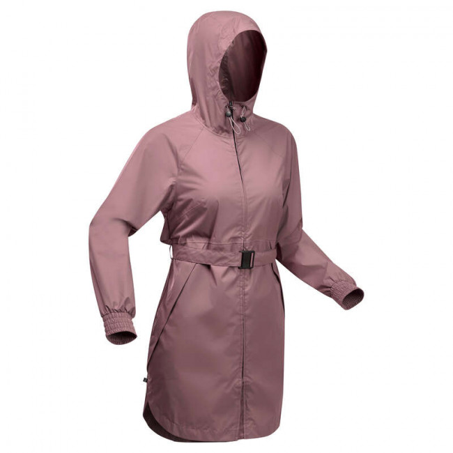 Куртка водонепроницаемая длинная походная женская Raincut Long QUECHUA
